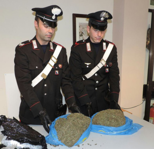 FRASCATI-La-marijuana-sequestrata-dai-Carabinieri